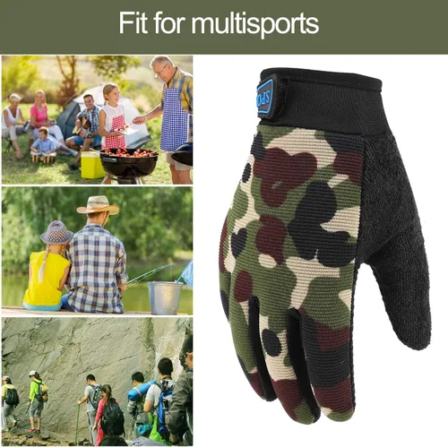 Miniatura 7 de Accmor Guantes de ciclismo para niños, transpirables, antideslizantes, guantes de dedo completo para niños, ciclismo, escalada, equitación, ciclismo