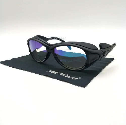 Miniatura 6 de MCWlaser Gafas de seguridad láser 1064nm para grabador láser de fibra YAG - tipo reflectante, OD5+, 940-1100nm