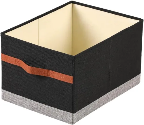 Miniatura 14 de ALYER Organizador de almacenamiento plegable de tela con asas, contenedor para dormitorio, oficina, armario, bebés, guardería, juguetes, libros