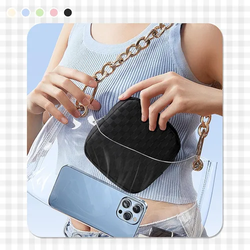 Miniatura 6 de Likesing Mini bolsa de maquillaje de 5.3 pulgadas para bolso, pequeña bolsa de maquillaje a cuadros para cosméticos de viaje para mujeres y niñas