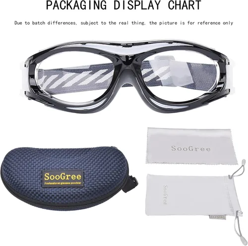 Miniatura 7 de SooGree Sports Glasses - Racquetball Goggles Basketball Football Eye Protective G8033 Marco Negro Almohadilla Gris