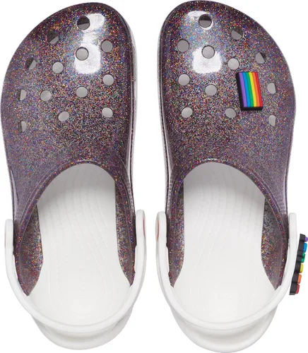 Miniatura 5 de Crocs Zuecos clásicos brillantes unisex para adultos, zapatos metálicos y con purpurina