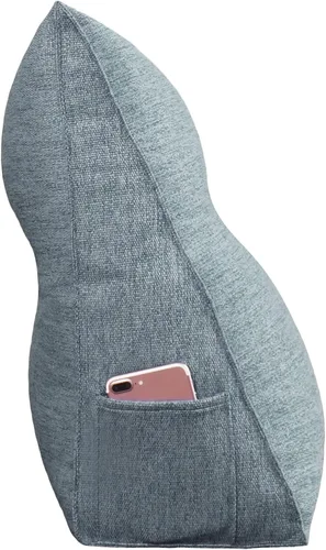 Miniatura 3 de WOWMAX Almohada de lectura grande con respaldo triangular para cabecero y respaldo de posicionamiento, almohada de cuña para cama y sofá con funda