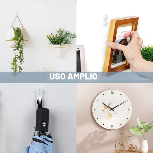 Miniatura 7 de Kit de 50 piezas para colgar cuadros, ganchos de servicio pesado para estuco/concreto/paredes duras sin perforar, clavo invisible y carga