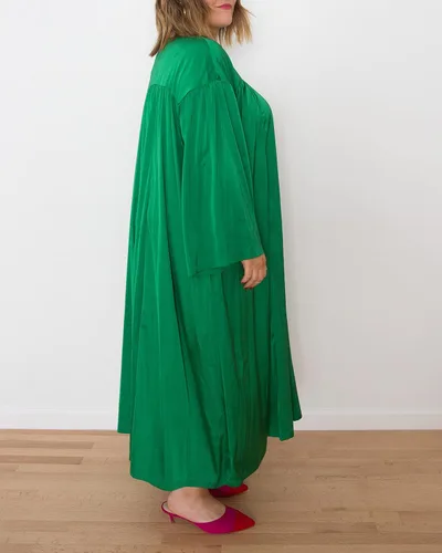 Miniatura 3 de The Drop Maxi Vestido de Manga Larga Verde Esmeralda para Mujer por itsmekellieb
