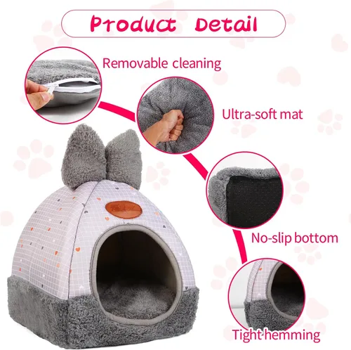 Miniatura 3 de Cama de conejo, escondites de casa, hurones, ratas, erizos, jaula de chinchilla, accesorio para conejo, cobaya, hámster, cama de conejo acogedora
