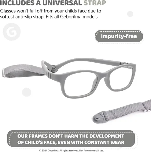 Miniatura 20 de Lentes de marco flexible para niños pequeños, lentes irrompibles para niños de 1 a 3 años, lentes graduados flexibles, marcos de anteojos para niños