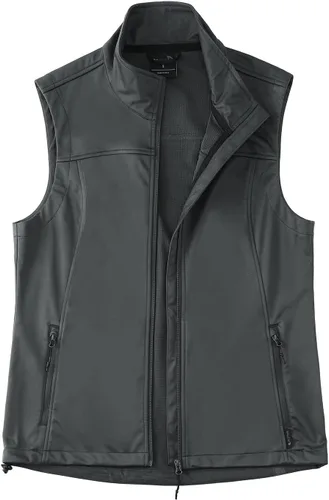 Miniatura 3 de BALEAF Chaleco ligero Softshell sin mangas para mujer, resistente al viento, cuello alto con bolsillos con cremallera, correr, senderismo, golf