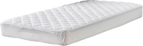 Miniatura 6 de Protector de colchón acolchado impermeable tamaño individual para colchón de aire, suave y silencioso, con bolsillo elástico, color blanco