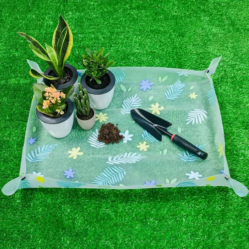 Herda Tapete de tierra de trasplante/maceta de 32.4 pulgadas para plantas de interior, bandeja para macetas más gruesa para plantas de casa,