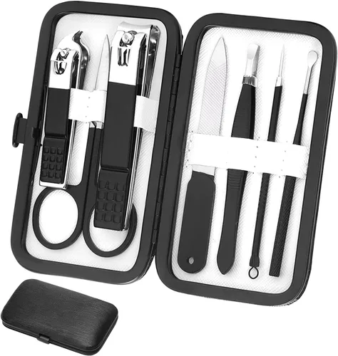 Juego de cortaúñas profesional, kit de aseo de acero inoxidable, kit de manicura de viaje y pedicura, herramientas para el cuidado de uñas, kit de