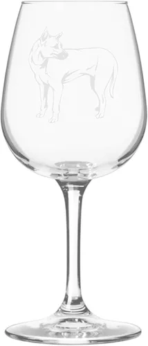 Miniatura 502 de Copa de vino de 12.75 onzas con diseño de perro grabado