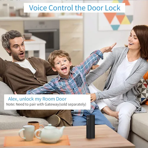 Miniatura 6 de Cerradura de puerta de huellas dactilares, control completo de aplicación resistente, teclado sin llave con mango reversible, perfecto para puertas