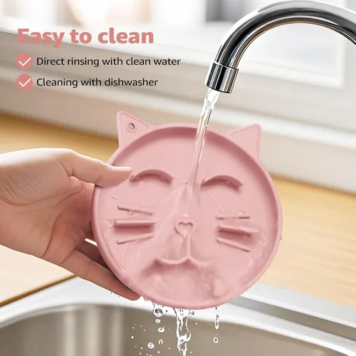 Miniatura 8 de Coomazy Cuencos de silicona de alimentación lenta para perros y gatos, juguete interactivo para mascotas para entrenamiento de alimentos