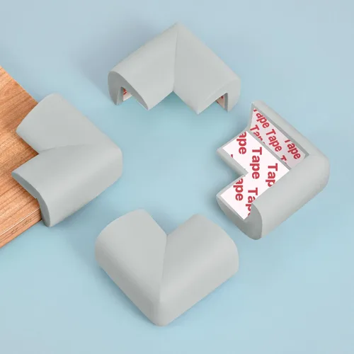 Miniatura 2 de Paquete de 12 protectores de esquina para esquinas y bordes a prueba de bebés, protectores de espuma de goma precintados de seguridad suave para Gris
