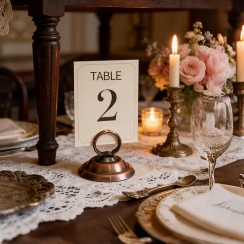 Miniatura 6 de Soporte para números de mesa, soportes para fotos, soporte para tarjetas de lugar, clip de anillo, soporte de menú para tarjetas de menú para boda
