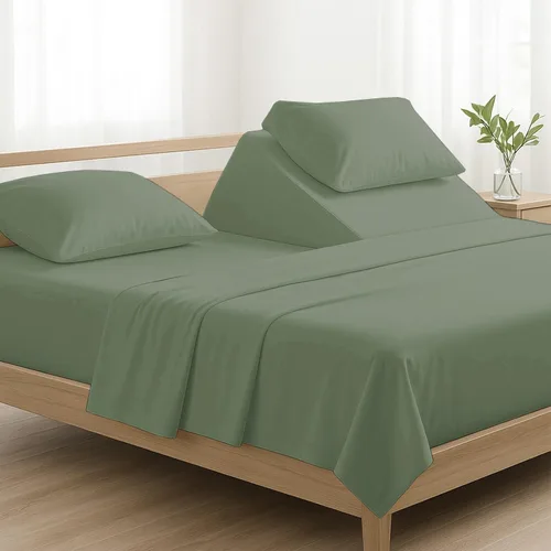 Miniatura 5 de 4 piezas de lujo Split Top Queen 100% algodón egipcio de 800 hilos (ajustable, parte superior flexible tamaño queen) sábanas divididas de 28