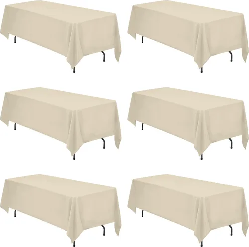 Miniatura 45 de BRILLMAX 6 Pack de Manteles Azul Marino para Mesas Rectangulares de 8 Pies 90 x 156 Pulgadas - 8 pies Mantel Rectangular a Granel de Lino