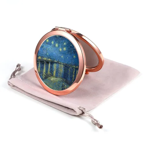 Miniatura 17 de Espejo Compacto Oro Rosa Espejo de Maquillaje Mini Espejo de Bolsillo Plegable Espejo de Mano Portátil de Doble Cara 2x 1x Aumento para Mujeres