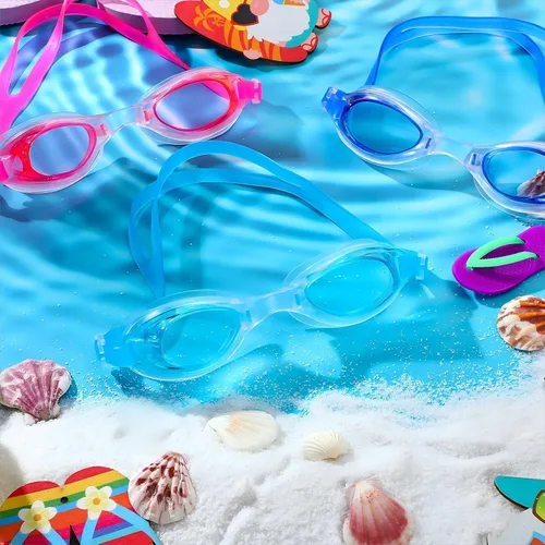Miniatura 4 de Paquete de 20 pares de gafas de natación unisex para niños de 4 a 14 años, antiniebla, sin fugas, paquete de 20 pares