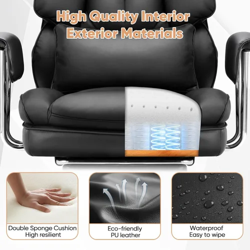 Miniatura 7 de Sweetcrispy Silla Ejecutiva de Escritorio para Oficina en Casa - Ergonómica Grande y Alta con Respaldo Alto con Reposapiés y Soporte Lumbar