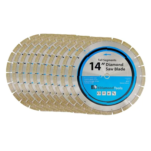 Miniatura 36 de Hoja de sierra de diamante segmentada de 4 "para hormigón, ladrillo, bloque y mampostería, altura de segmento de 0.394 in, eje de 7/8"-5/8