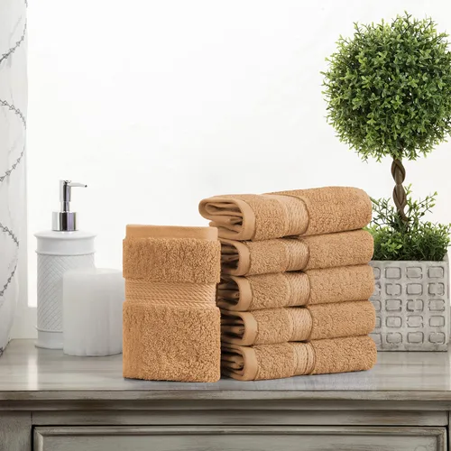 Miniatura 151 de BLUENILEMILLS BNM Juego de Toallas de Algodón Egipcio de 6 Piezas, Incluye 6 Toallas Faciales, Gancho Incorporado para Fácil Colgado