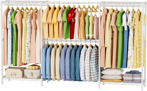 Miniatura 10 de SINGAYE Perchero portátil para armario, perchero resistente, sistema de organización y almacenamiento para colgar ropa, perchero ajustable