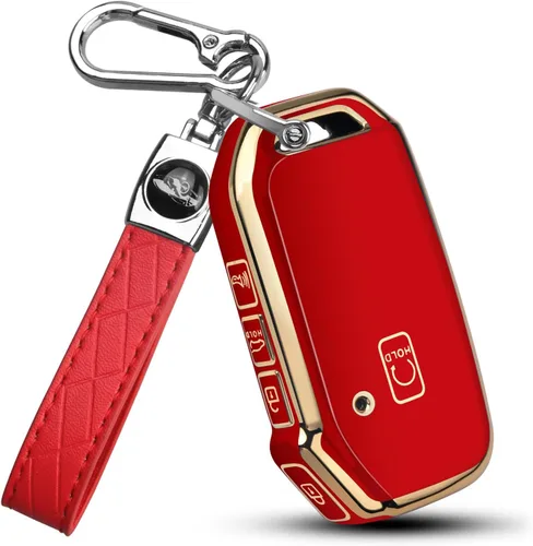 Miniatura 7 de QBUC Funda para llave KIA con llavero para Kia K5 Sorento Telluride 2019, 2020, 2021, 2022, etc. (1 O SIN BOTÓN SOLO EN LA SUPERFICIE FRONTAL)