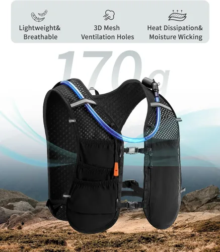 Miniatura 2 de ECOHUB Chaleco de Hidratación para Correr, Mochila Ligera y Transpirable con Bolsa de Agua de 2L Mochila de Día para Senderismo, Trail Running