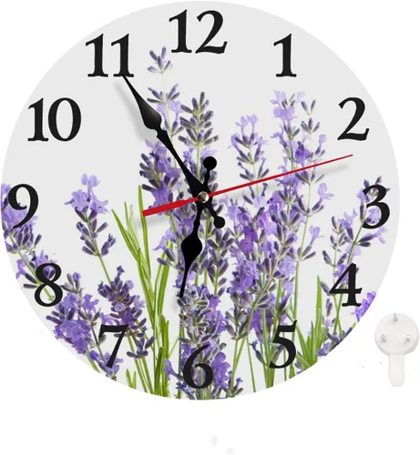 Miniatura 12 de LOKMU Reloj silencioso sin tictac de 10 pulgadas, reloj de pared redondo, decorativo para sala de estar, cocina, hogar, baño, dormitorio, oficina