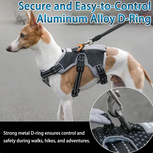 Miniatura 6 de Arnés de perro multiusos con soporte, arnés reflectante a prueba de escapes sin tirones ajustable con asa duradera, arnés para caminar para perros