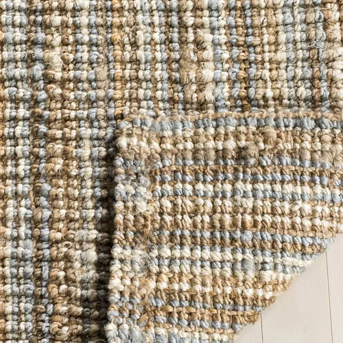 Miniatura 9 de SAFAVIEH Alfombra de área de 9 x 12 pies, colección de fibra natural, grande, gris y marrón natural, yute hecho a mano, estilo de granja, pelo