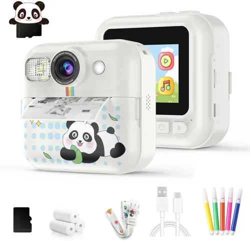 Miniatura 9 de Cámara para Niños Varones, Cámara de Juguete Portátil de Impresión Azul para Niños Pequeños 1080P Cámaras de Video Niños Cámara de Impresión
