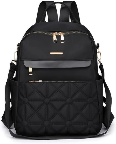 Miniatura 8 de Bolso tipo mochila para mujer, impermeable, Oxford, casual, bolso de mano de moda con múltiples bolsillos para el trabajo, viajes, uso diario (beige)