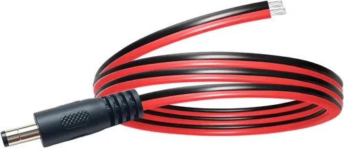 Cable de extensión de alimentación CC de 14 AWG, enchufe macho de 3.3 pies CC a cable desnudo, cable de reparación de repuesto para cámaras de