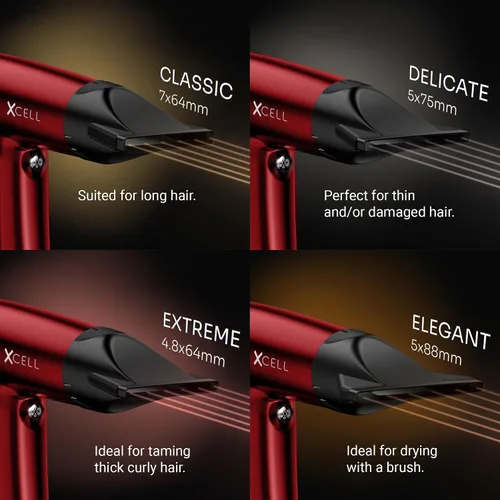 Miniatura 5 de GAMMA+ XCell Professional Ultra-Lightweight Hair Dryer Digital Motor Ionic Technology Whisper Quiet 12 Heat/Speeds Rojo mate