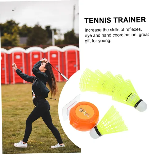 Miniatura 8 de 1 Unidades Entrenador de Tenis Rebotador Pelotas Bádminton Shuttlecock Máquina para un solo jugador Equipo de entrenamiento de bádminton portátil