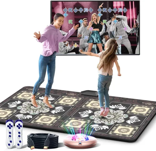 Miniatura 10 de Alfombrilla de baile para niños y adultos, plataforma de baile electrónica inalámbrica antideslizante para TV, sin arrugas, suave y acogedora