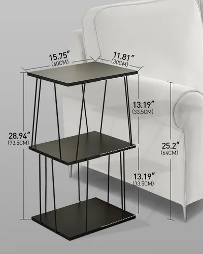 Miniatura 3 de KJGKK Mesa auxiliar alta, mesa auxiliar pequeña, mesa decorativa de 29 pulgadas de alto, mesita de noche para sala de estar, dormitorio y oficina