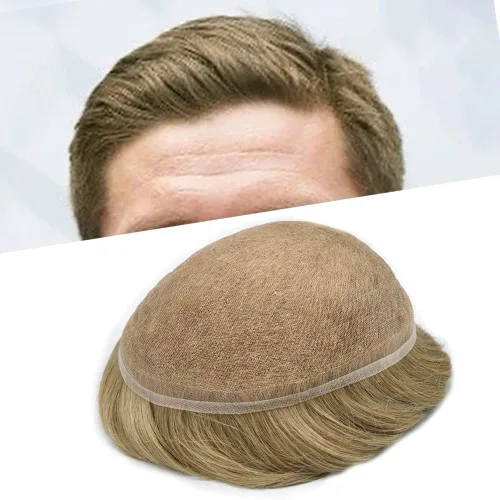 Miniatura 18 de Tupé para hombres cabello humano real sistema de cabello para hombre encaje francés completo 100% cabello humano postizos para hombres pieza de pelo