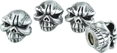 Miniatura 6 de Juego de 4 tapas de vástago de válvula de calavera para automóviles, SUV, bicicleta, camiones, motocicletas, atractivos accesorios para automóvil