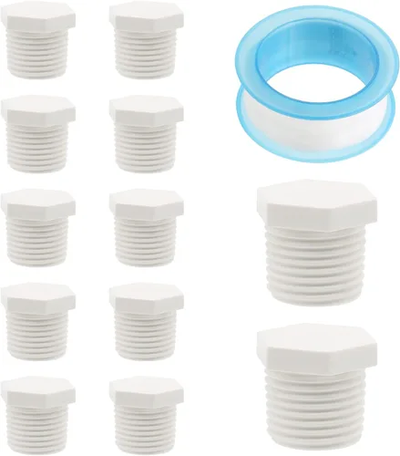 Bonsicoky Tapón de drenaje para calentador de agua, tapón de drenaje de plástico blanco NPT de 1/2 pulgada, compatible con autocaravanas y