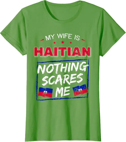 Miniatura 53 de My Wife Is Haitian Republic of Haiti Heritage Roots - Camiseta con bandera, Negro, S