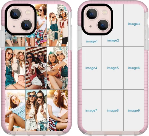 Miniatura 22 de Funda de teléfono personalizada para iPhone 13 personalizada con collage de múltiples imágenes, funda resistente a los arañazos, a los golpes, funda