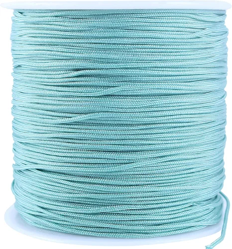 Miniatura 69 de KONMAY 1 rollo de cuerda de nailon para hacer pulseras de 150 yardas, trenzado de nailon Shamballa Macramé/cordón de cuentas de 0.4mm, cordón