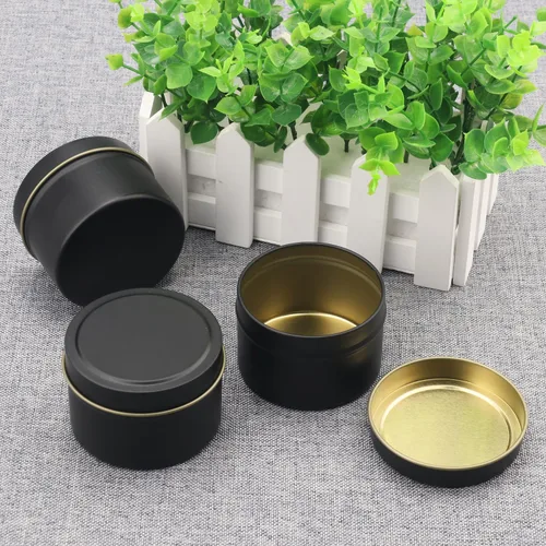 Miniatura 4 de Paquete de 24 latas de velas negras de 4 onzas, latas para hacer velas a granel, frascos de velas, recipientes para velas