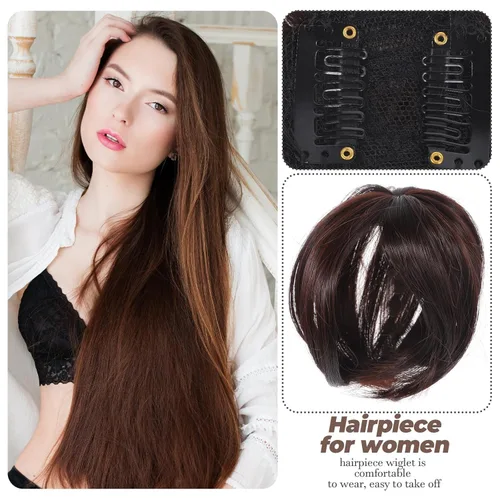 Miniatura 6 de Beaupretty Peluca de pelo para mujer en la parte superior de la cabeza con clips, cabello lacio para adelgazar la cobertura del cabello, 5.31 x 5.31