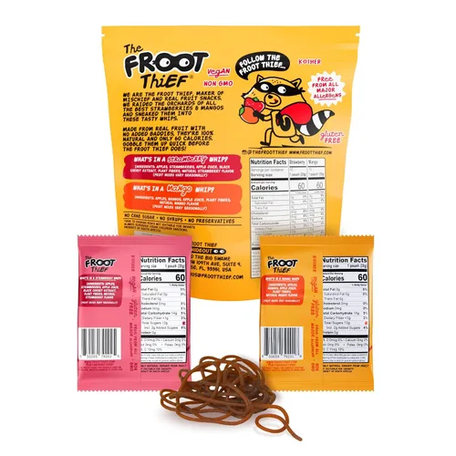Miniatura 4 de THE FROOT Thief Golosinas de fruta real, sin frutos secos, perfectas para almuerzos escolares, bolsas individuales para niños, manzana, paquete de 5