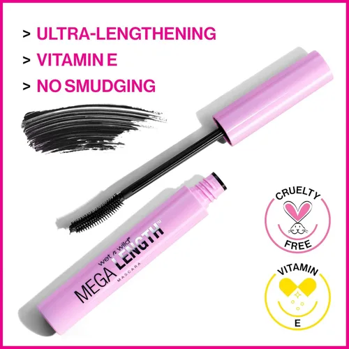Miniatura 2 de wet n wild Rímel - Alargamiento, enriquecido con vitamina E, cepillo de peine de precisión, sin crueldad, sin gluten, sin sulfatos y vegano, muy Muy
